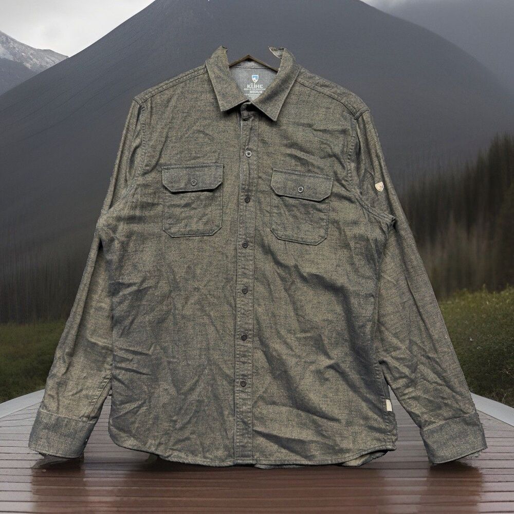 Kuhl Descendr Flannel Shirt Mens Medium Button Long Sleeve Cotton Outdoor 7244